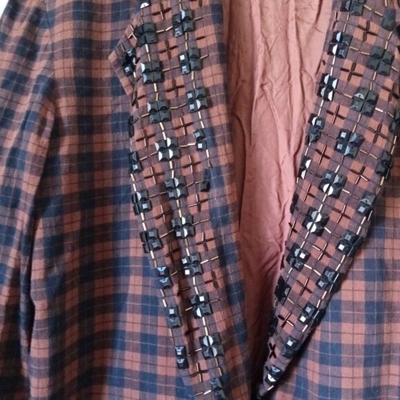 Vintage 1980s IB DIFFUSION Brown Design Jacket / Blazer with Sequins - Picture 3 of 7